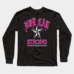 NOR CAL STRONG DESIGN #1-MAGENTA/WHITE BORDER Long Sleeve T-Shirt